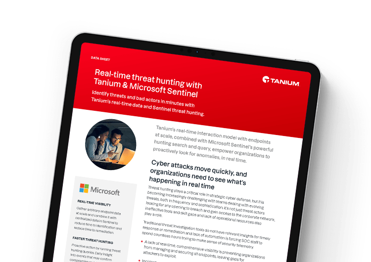 Tanium + Microsoft Sentinel Data Sheet image for mobile