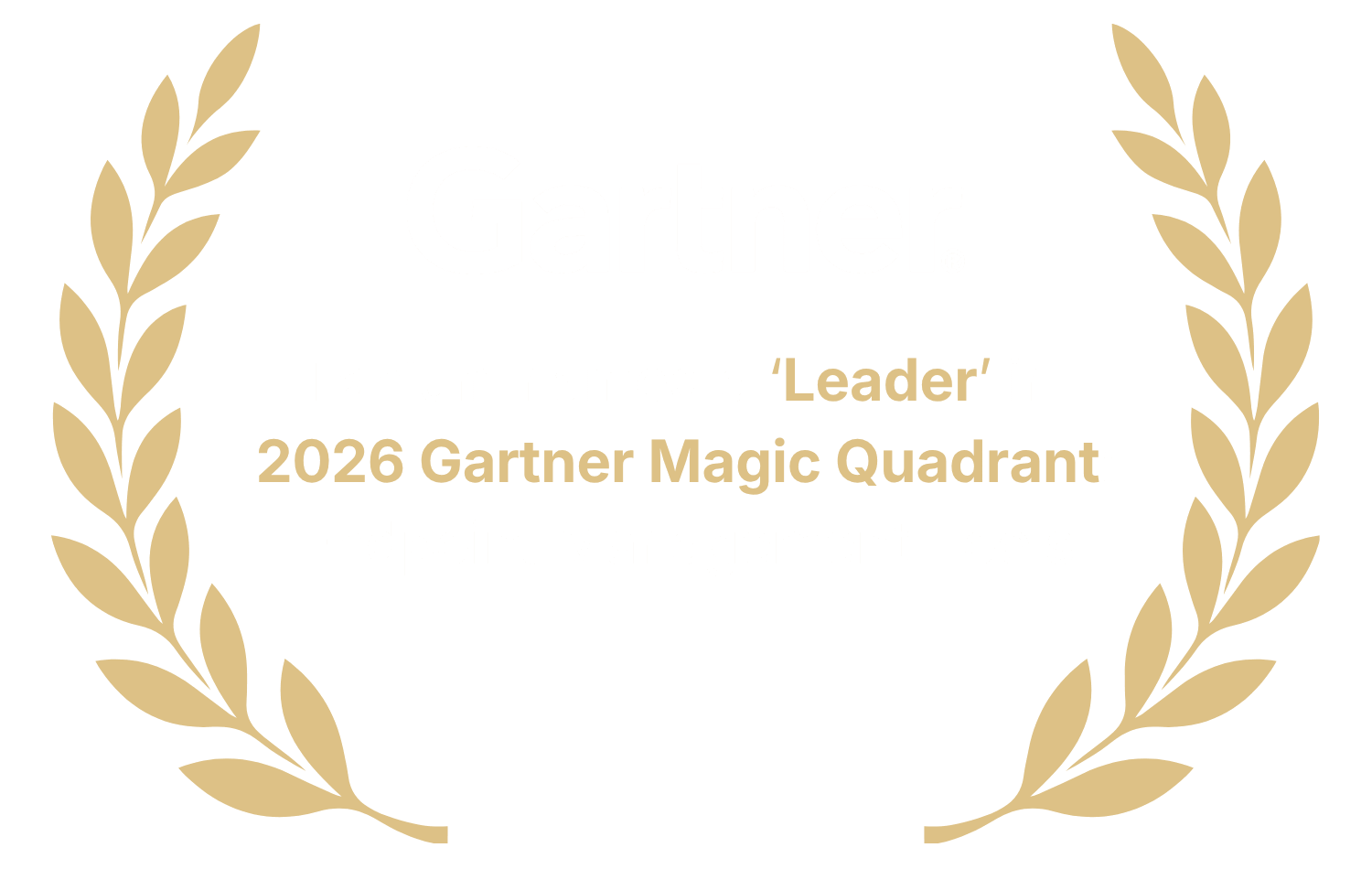 Logo bianco del riconoscimento Gartner