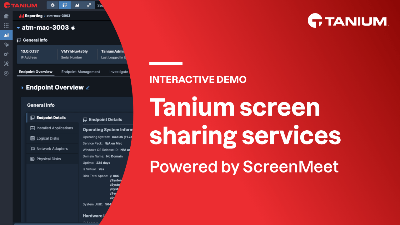 Tanium Screenmeet Demo Screenshot