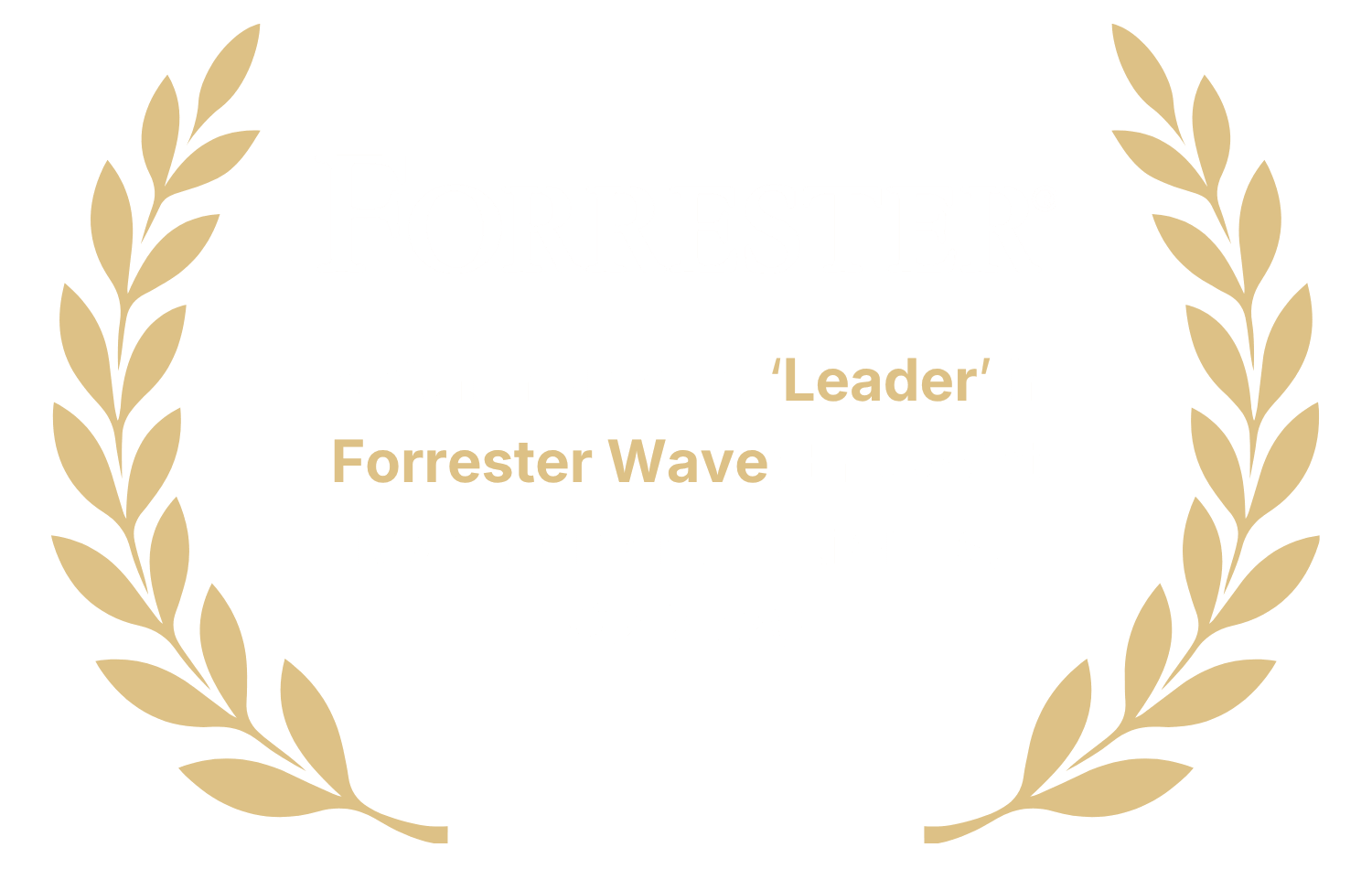 Forrester recognition white logo