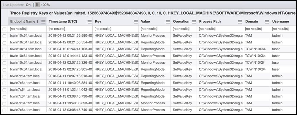 Tanium Trace chiave di registro che indica il rilevamento di una violazione della catena di approvvigionamento di Notepad++