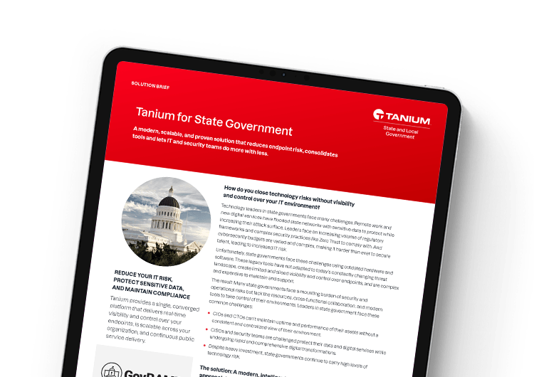 Immagine mobile per Tanium per il governo statale