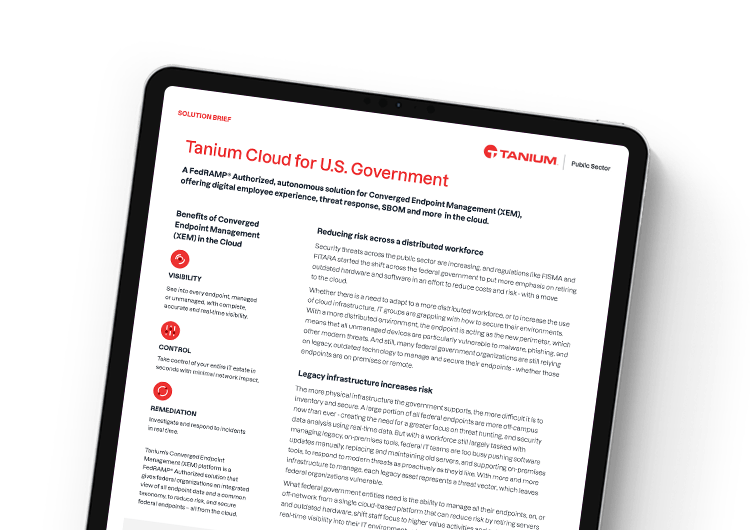 Immagine in evidenza mobile: Tanium Cloud per il Governo degli Stati Uniti