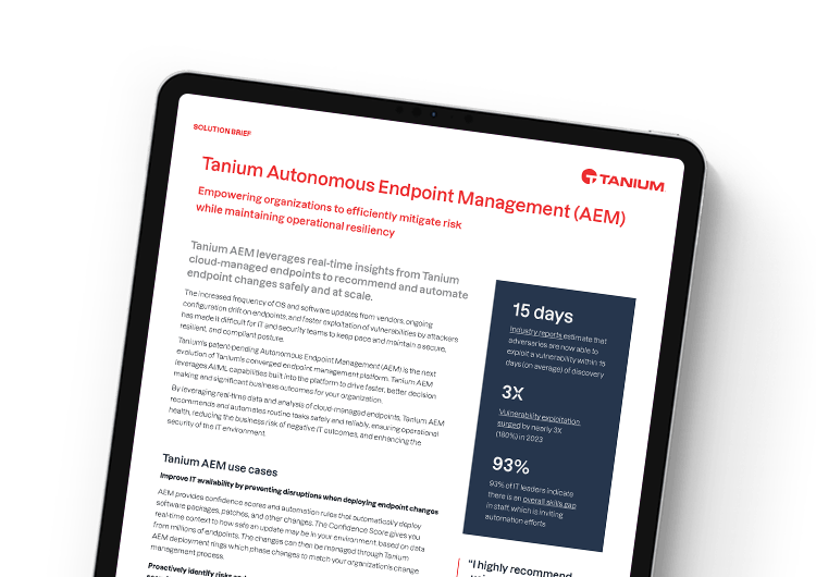 Immagine in evidenza mobile: Tanium Autonomous Endpoint Management condensato