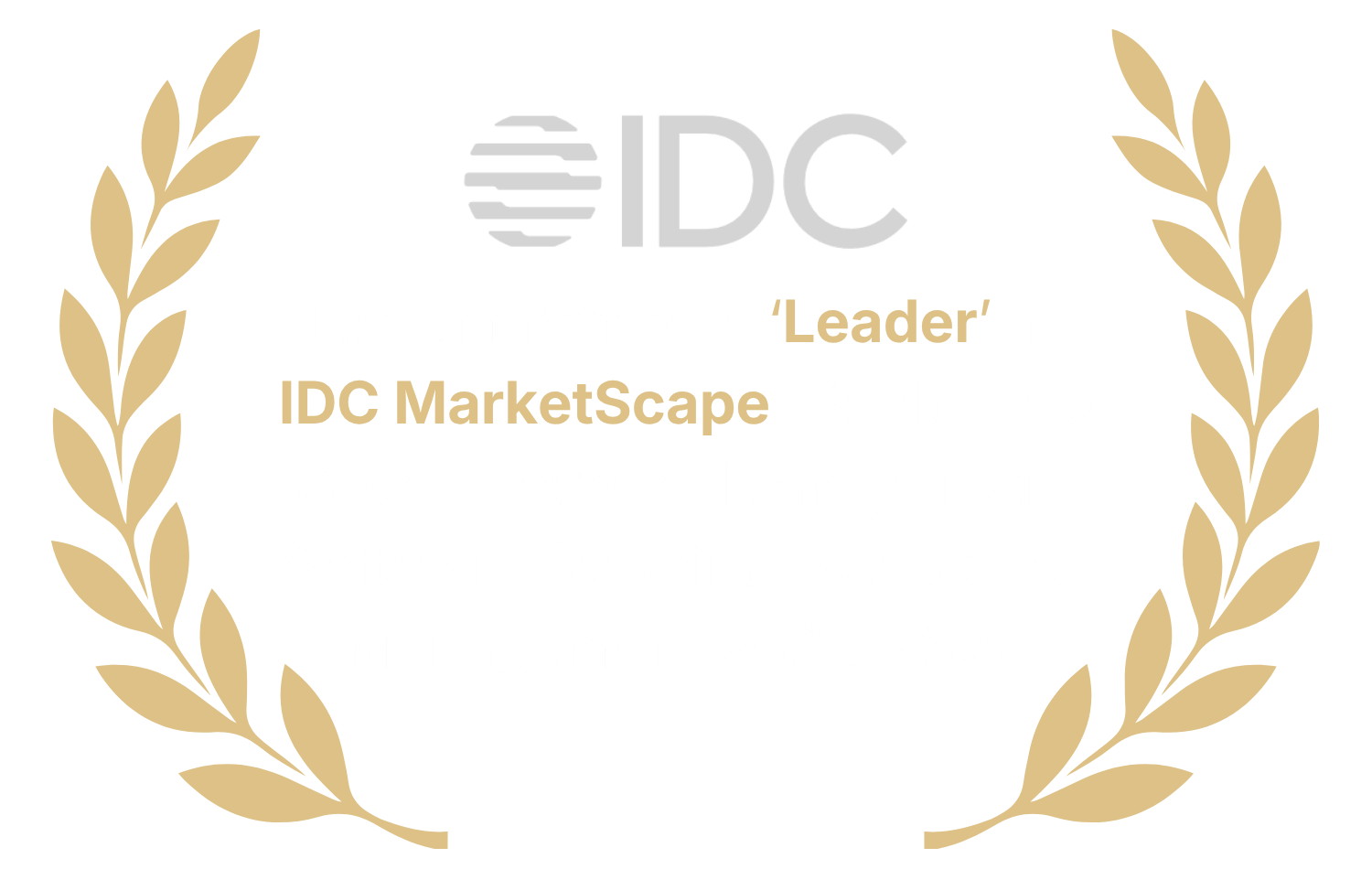 IDC recognition white logo