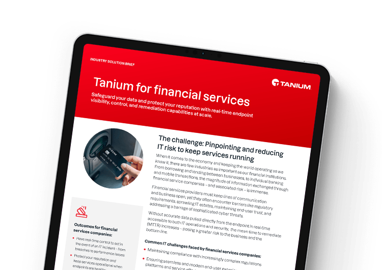 Mobile featured image: Tanium for financial services industry brief