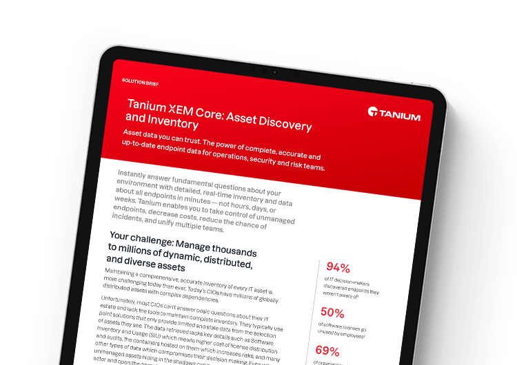 Mobile featured image: Tanium XEM Core: Asset Discovery and Inventory