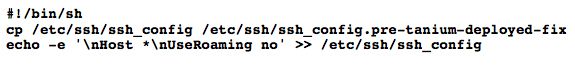 Script Shell per il backup e l'applicazione delle patch alla configurazione SSH al fine di disabilitare il roaming degli utenti