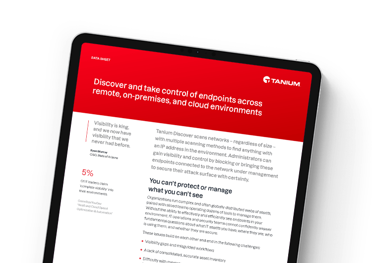 Immagine in evidenza mobile. Scheda tecnica di Tanium Discover