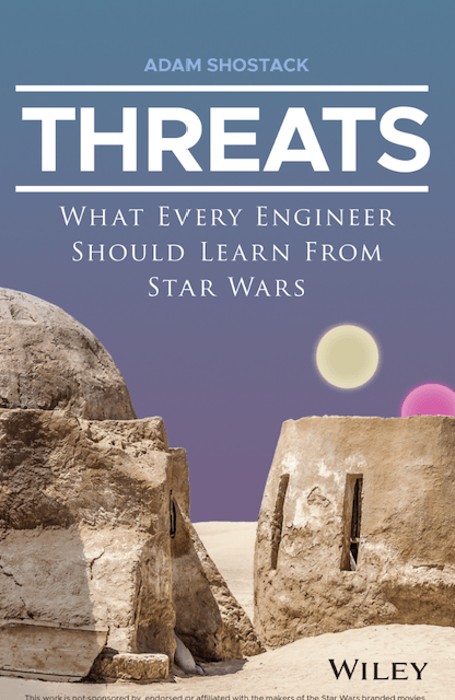 Immagine in evidenza del blog. Una copertina del libro THREATS, con l’immagine di un deserto tratta dal film Star Wars.