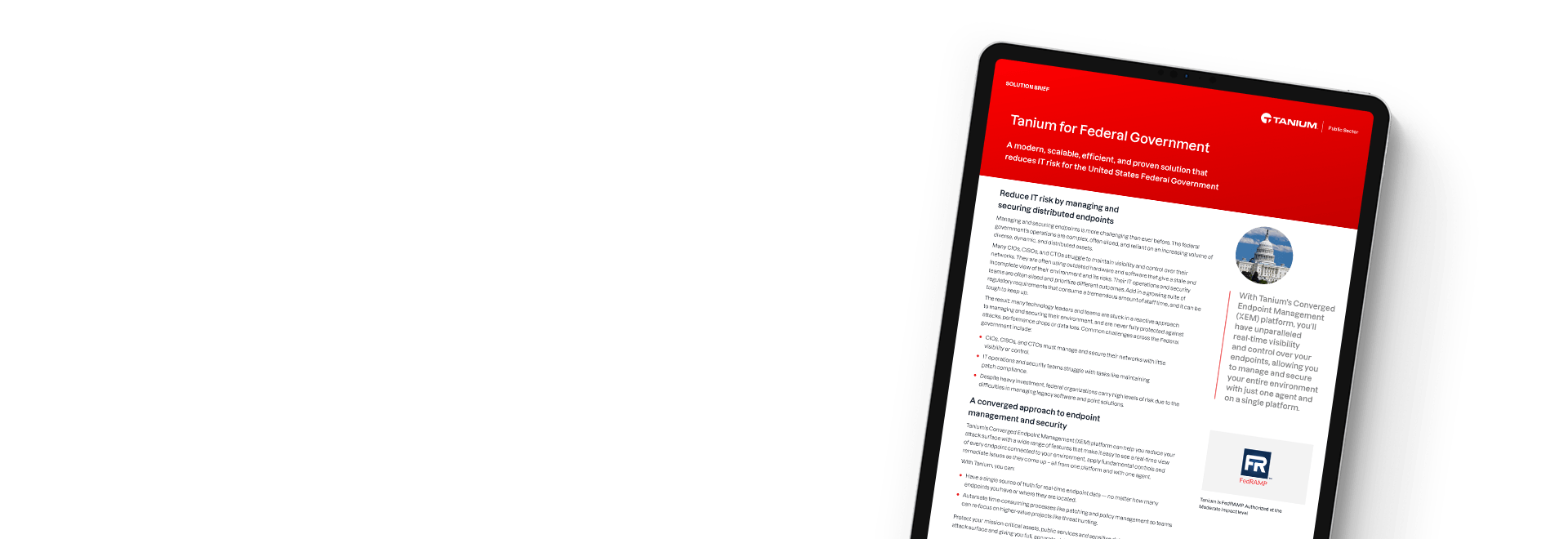 Anteprima del documento del brief sulla soluzione "Tanium per il governo federale"