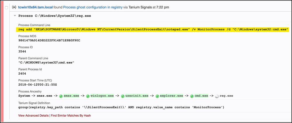 Tanium Segnali che indicano il rilevamento del meccanismo di persistenza di PowerShell