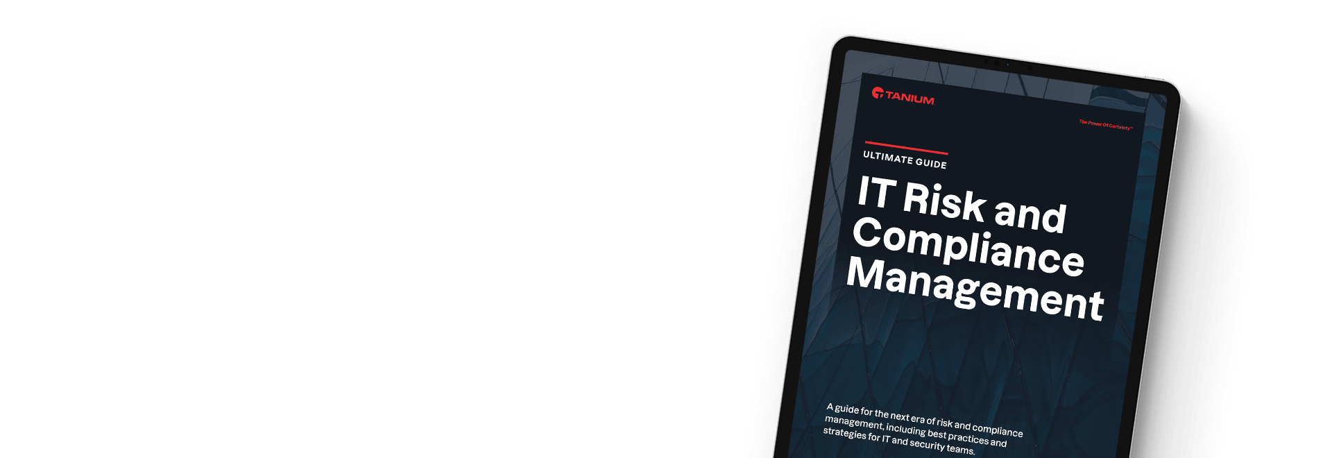 Whitepaper della Guida definitiva alla gestione del rischio IT e della conformità su tablet