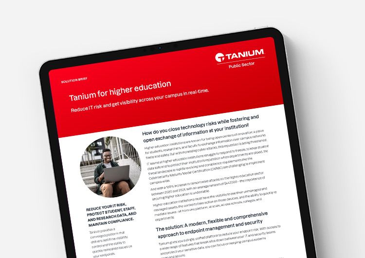 Scheda della soluzione Tanium per l'istruzione superiore