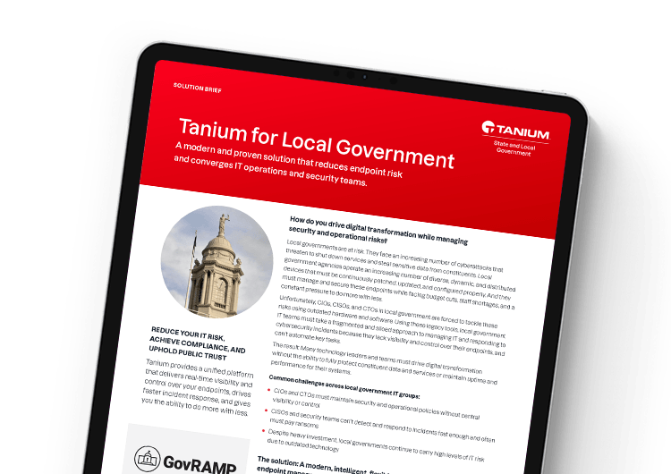 Immagine mobile per Tanium per il governo locale