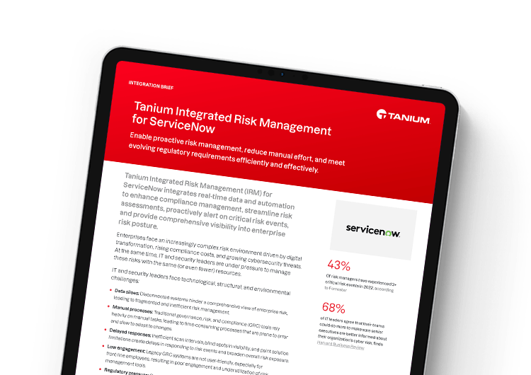 Immagine in evidenza mobile: Breve descrizione di Tanium IRM per ServiceNow