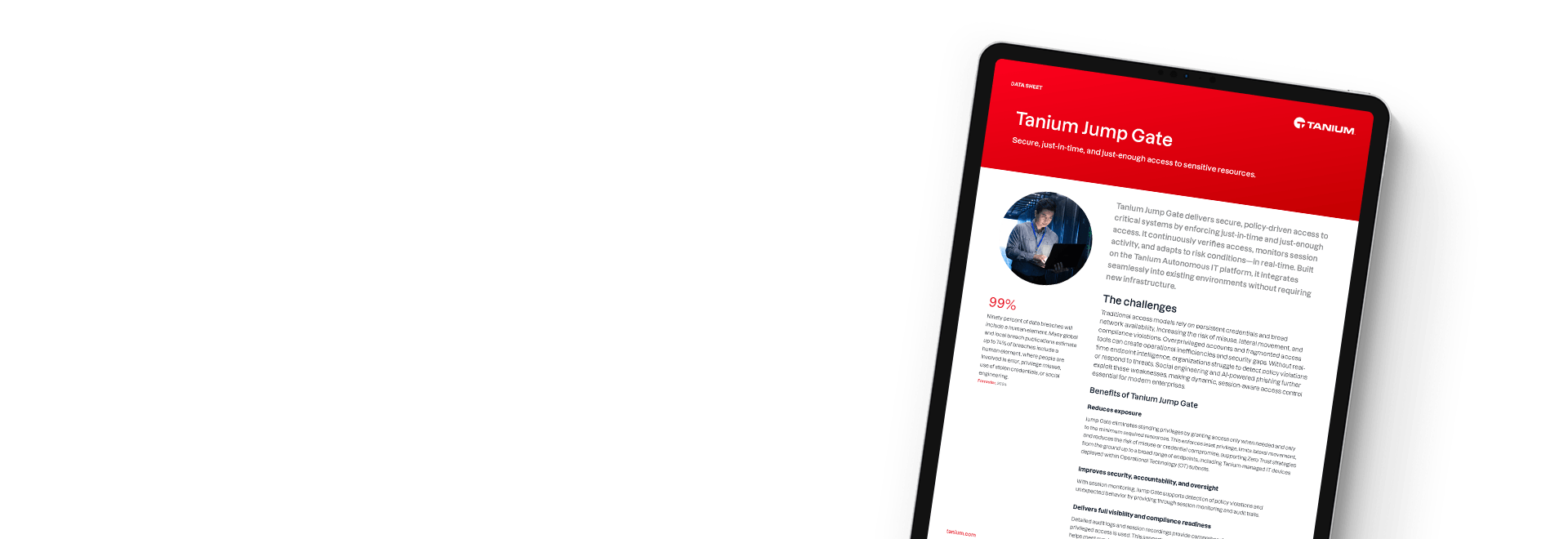 Tanium Jump Gate datasheet describing secure access to sensitive resources
