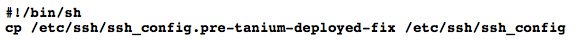 Comando dello script Shell per il ripristino del backup della configurazione SSH