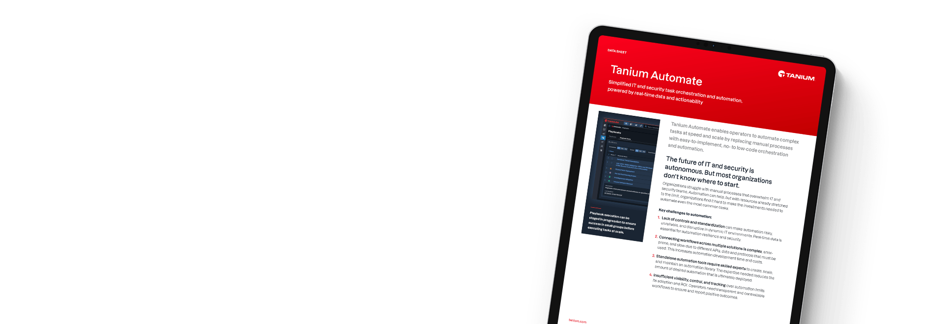 Tanium Automate datasheet for security automation and orchestration