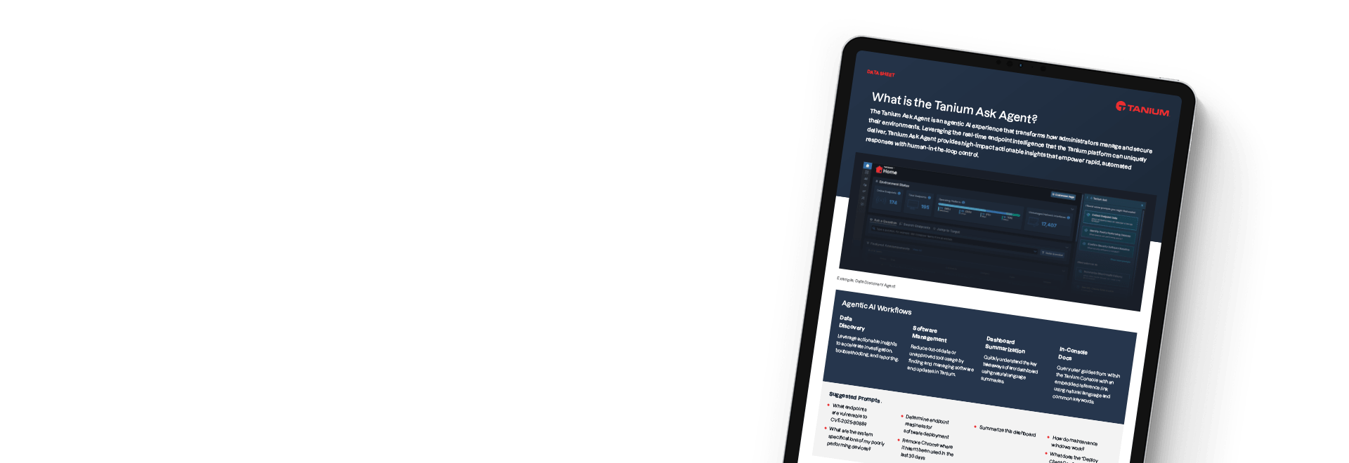 Scheda tecnica di Tanium Ask Agent su tablet