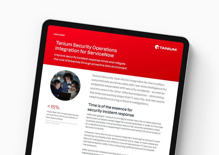 Integrazione delle operazioni di sicurezza Tanium per ServiceNow