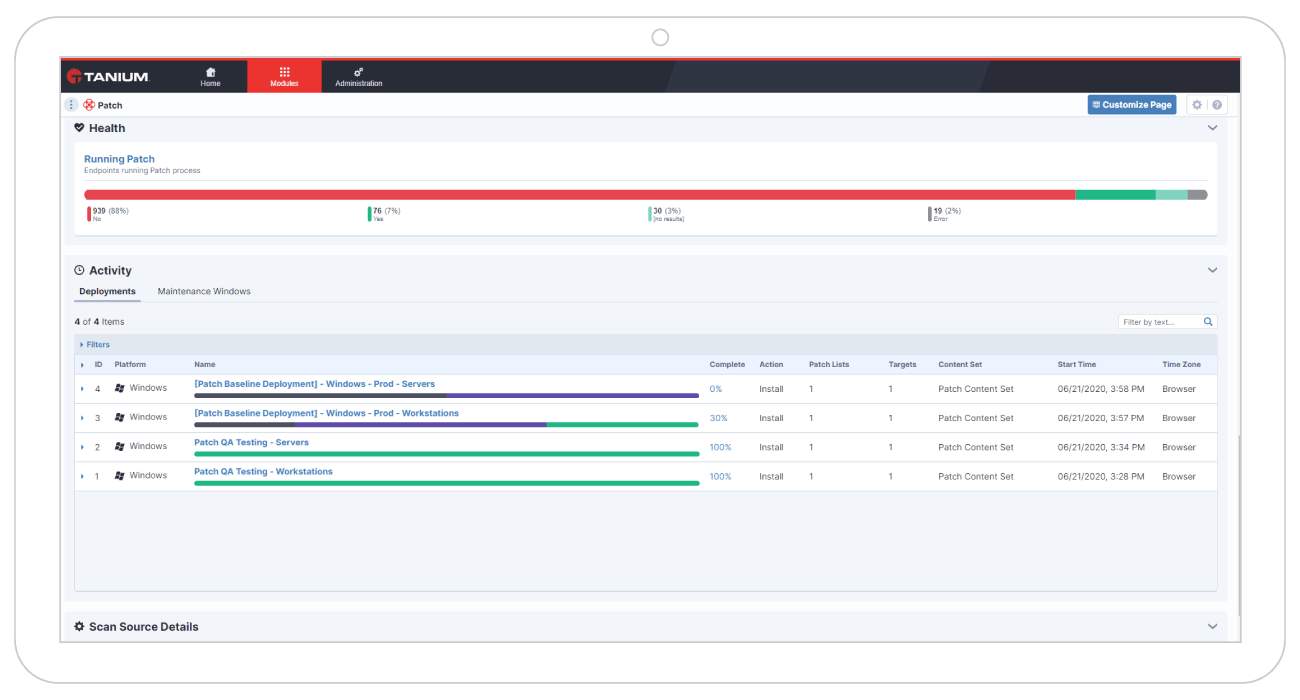 Monitoraggio dell’efficacia dell'applicazione delle patch