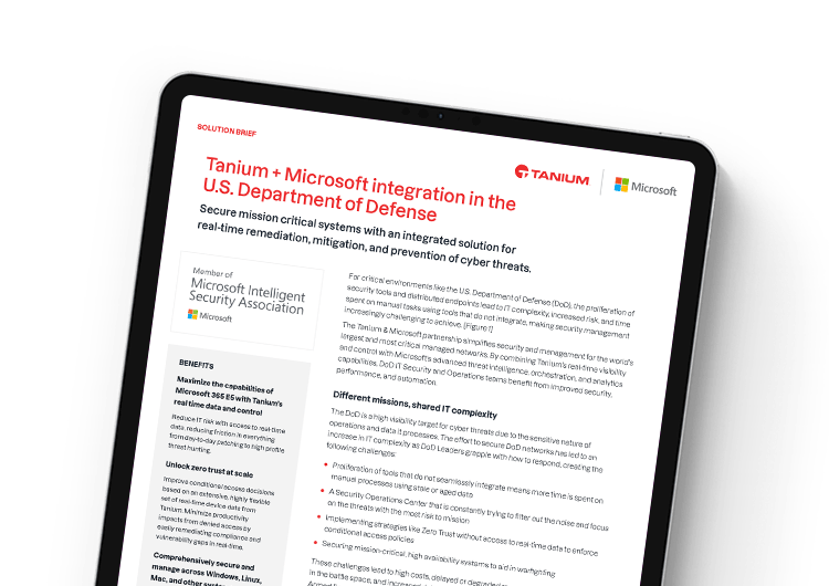 Mobile featured image: Tanium and Microsoft for DoD