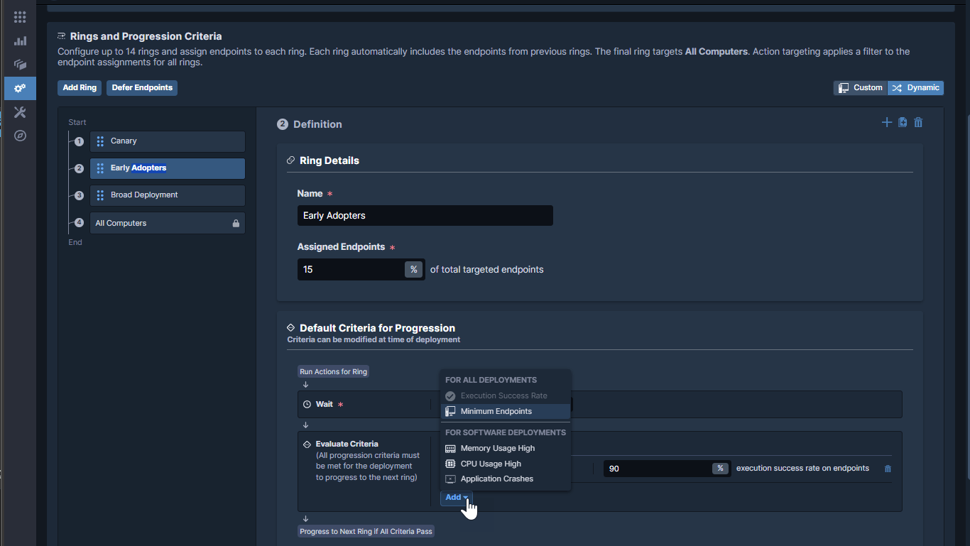 Uno screenshot di un modello di piano di implementazione di “ Tanium ”