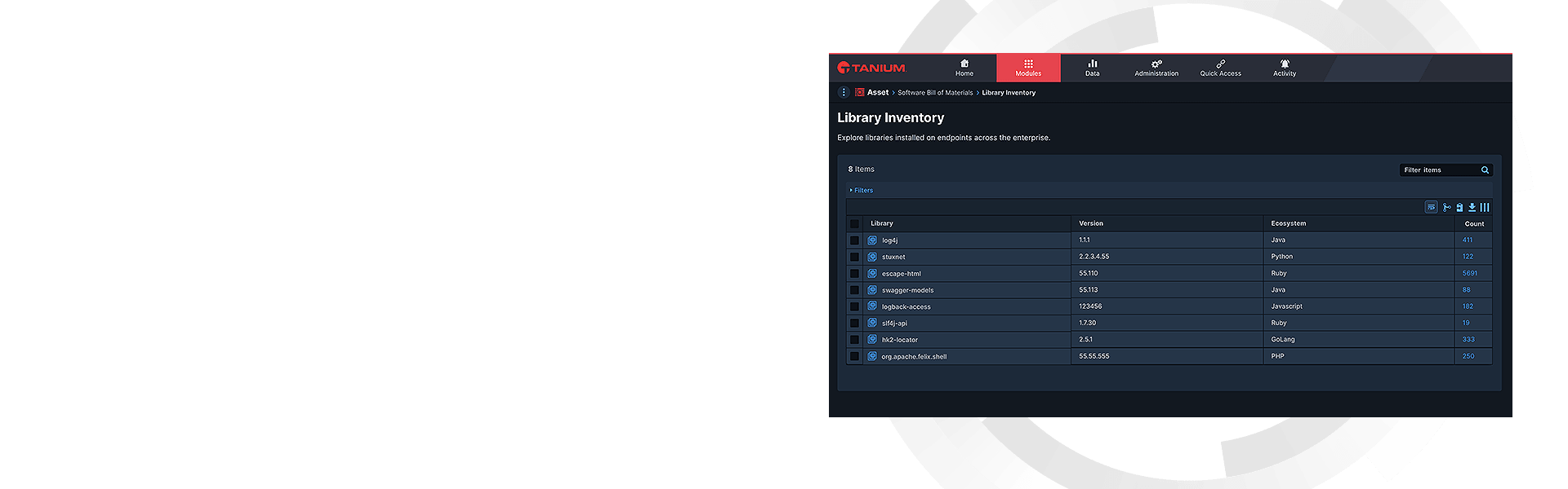 Hero background with library inventory dashboard interface