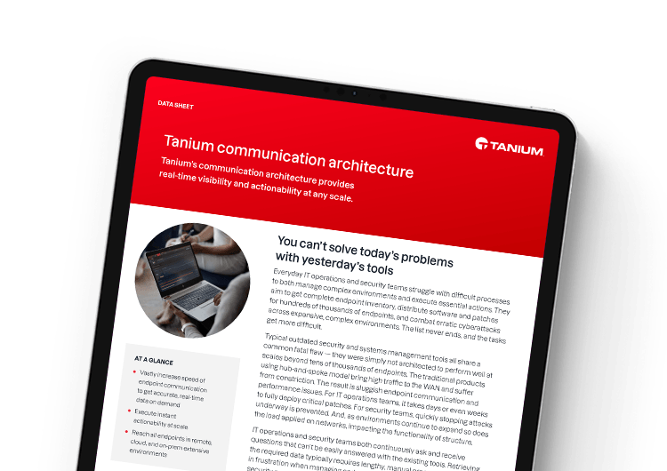 Immagine in evidenza mobile: scheda tecnica dell'architettura Tanium