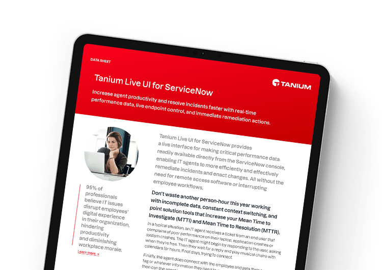 Mobile featured image: Tanium Live UI for ServiceNow