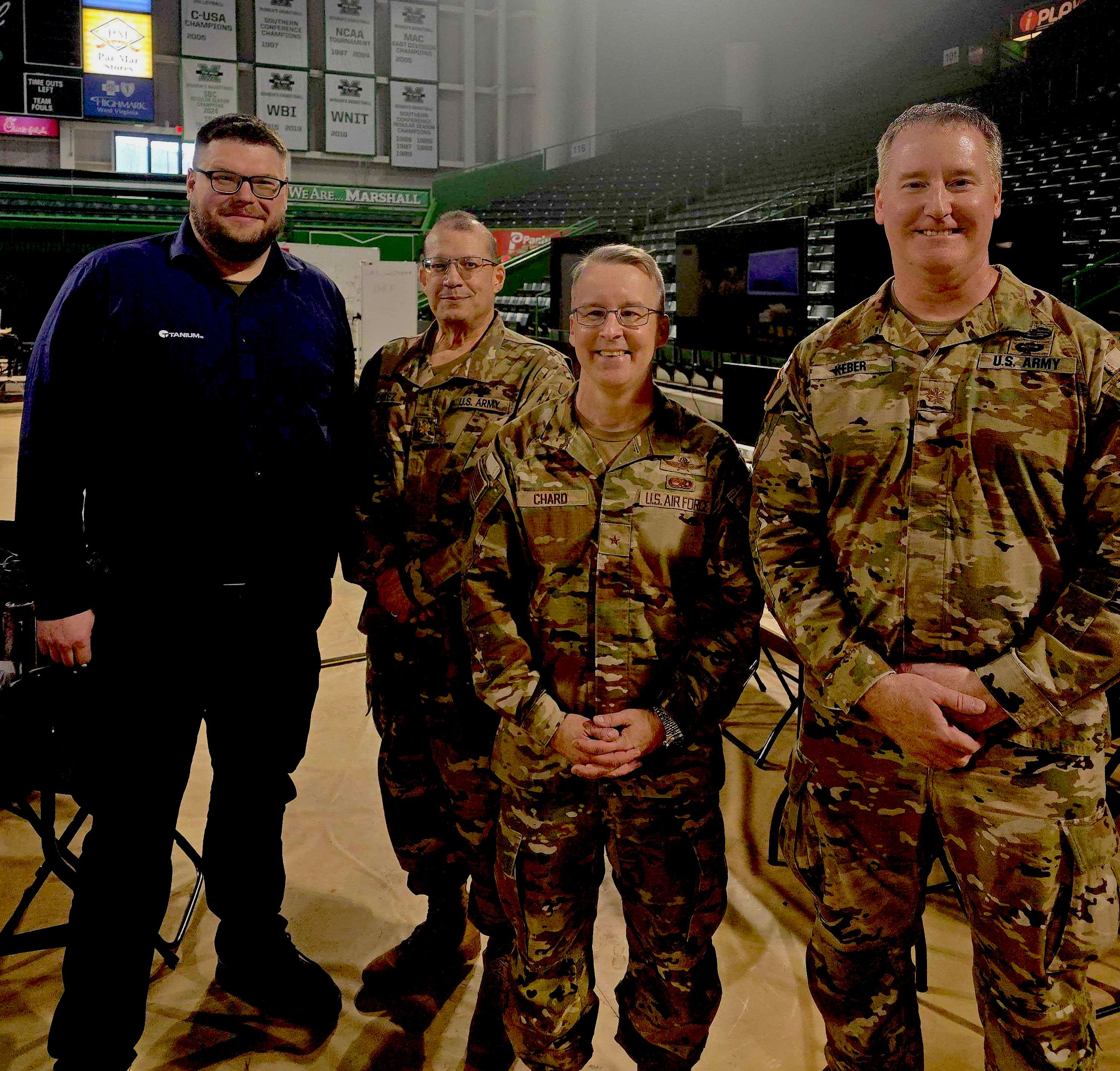 Image of Tanium Director of Solution Engineering Dries Mertens, Major Alvarez, Brig. Gen. Chard, and Major Keber at Locked Shields 2026
