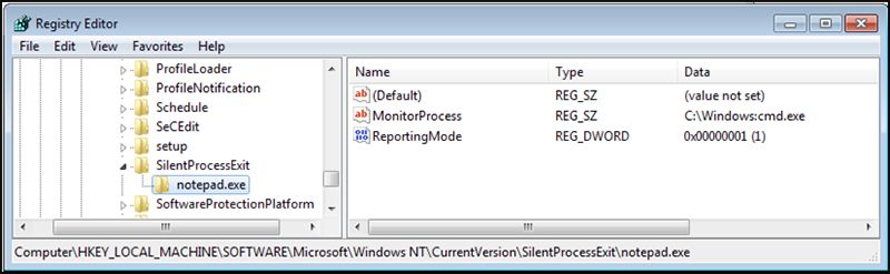 Windows Schermata dell’Editor del Registro di sistema che mostra le voci di registro relative a Notepad++