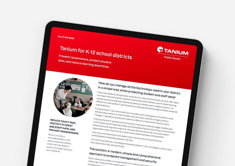 Tanium Autonomous IT per i distretti scolastici K-12