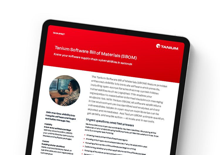 Tanium Software Distinta dei materiali (SBOM)