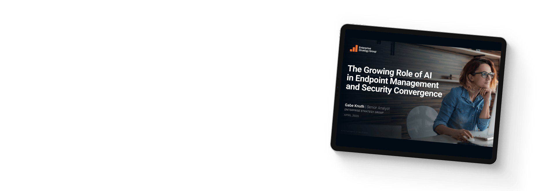 Copertina dell'eBook sul ruolo crescente dell'IA nella gestione degli endpoint e nella convergenza della sicurezza